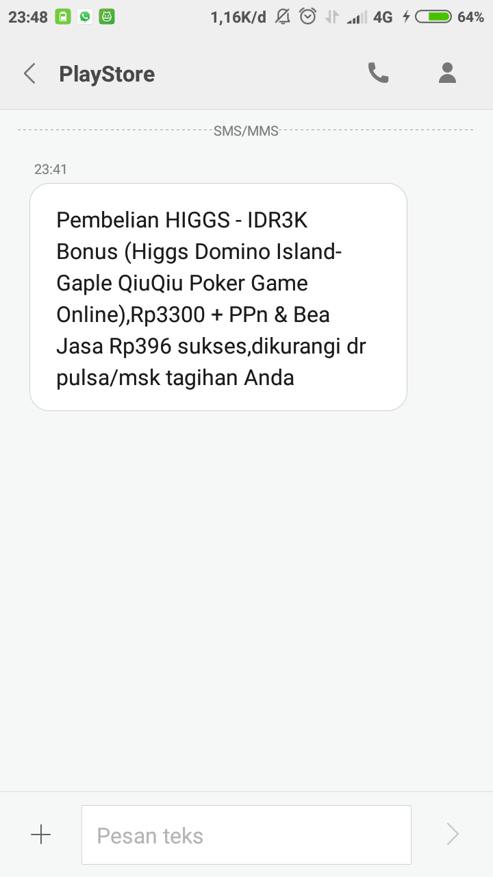 Top up higgs domino pulsa