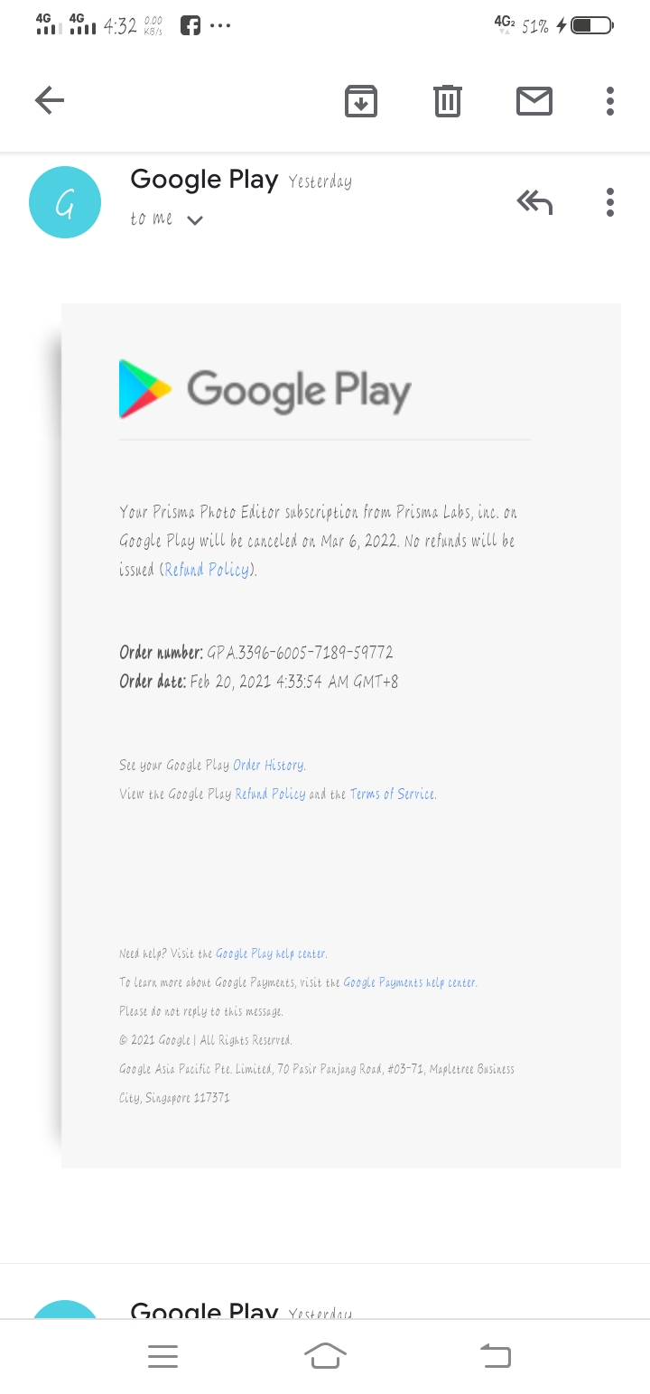 How can I requests refund my money to google play store to the prisma app -  Google Play Community