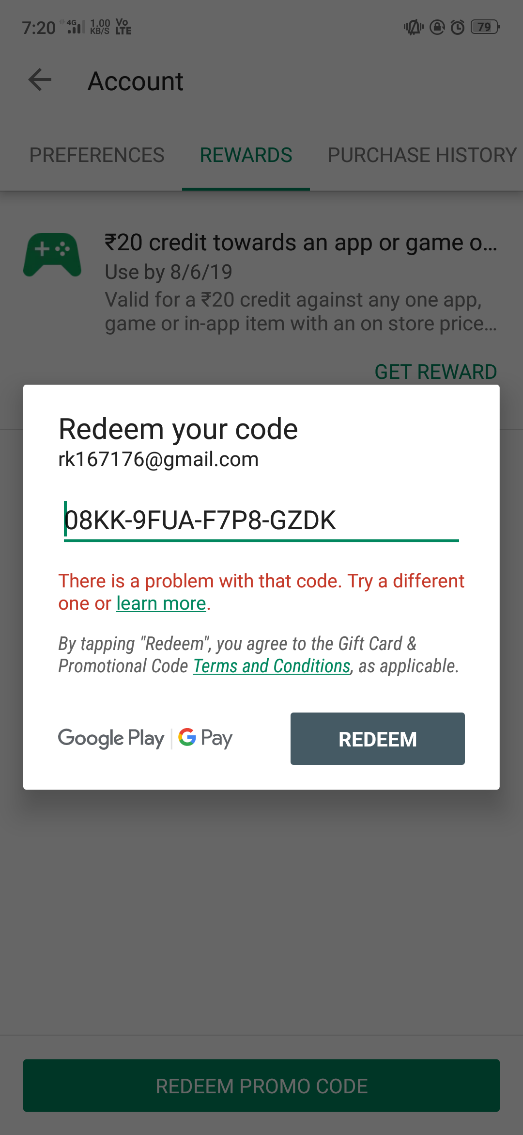 google play redeem code telegram channel