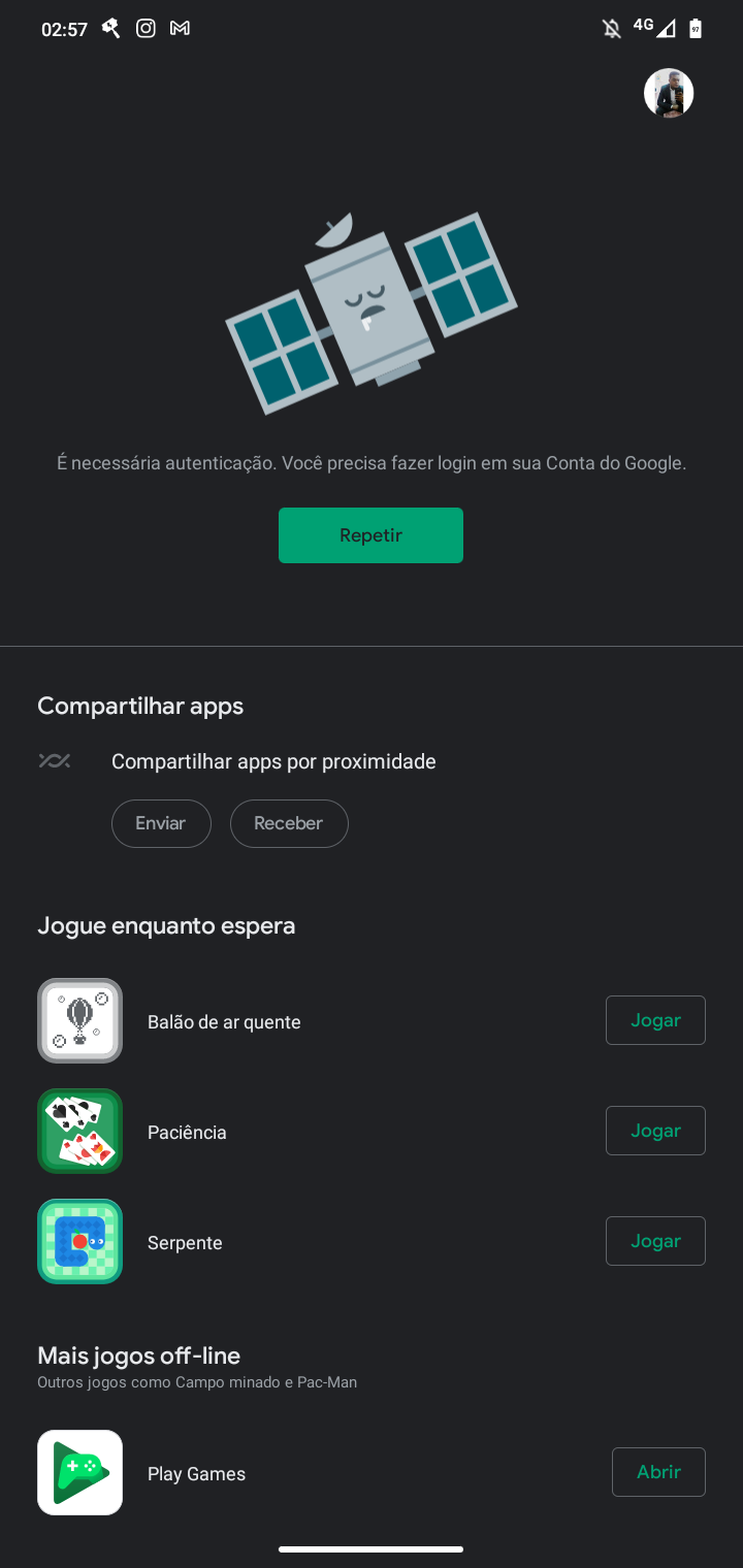 Playstore não abre