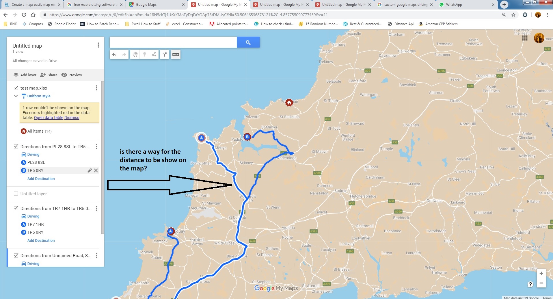 distance maps for driving