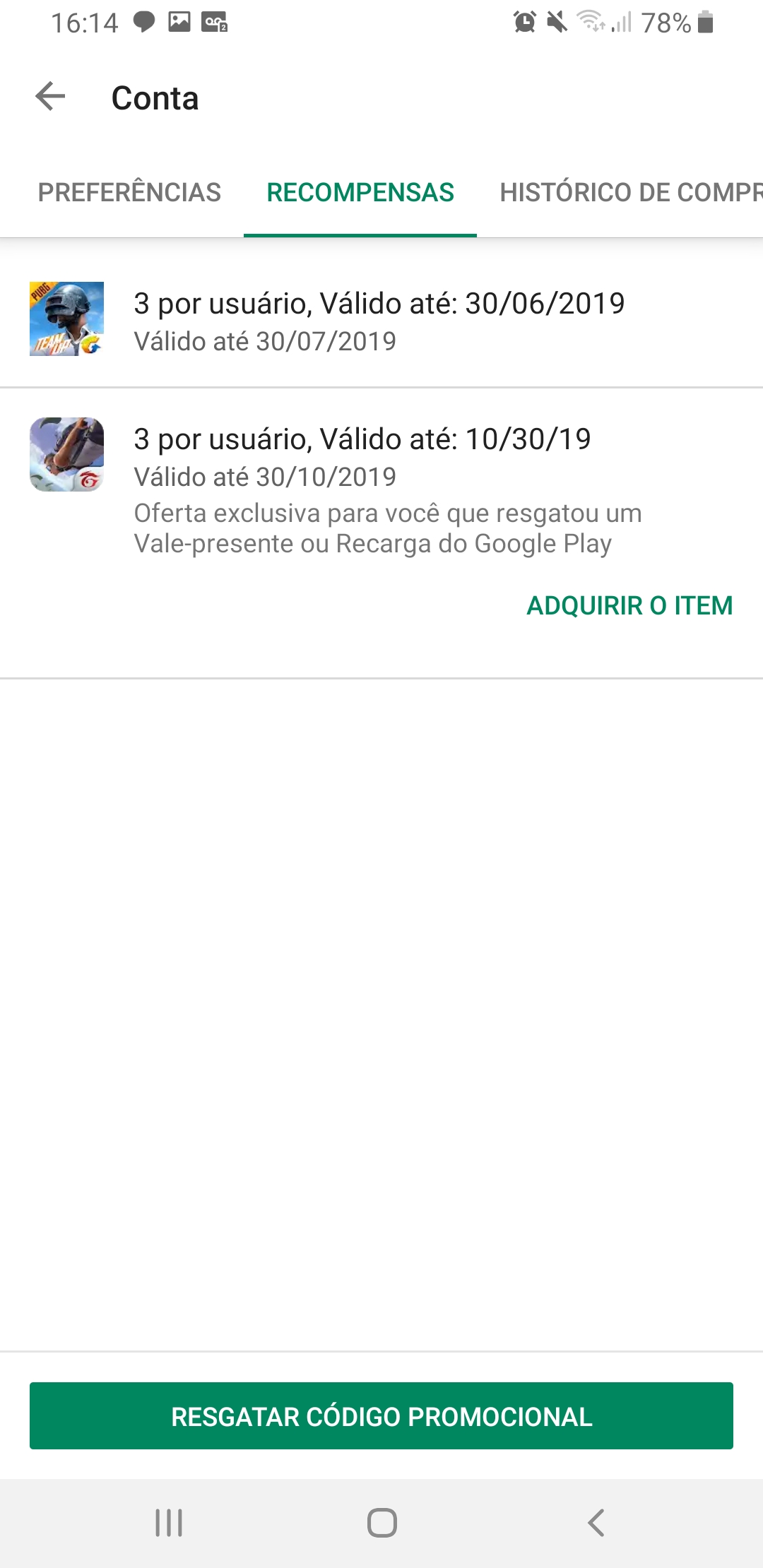 Resgate de códigos Google Play - E-Prepag PDV