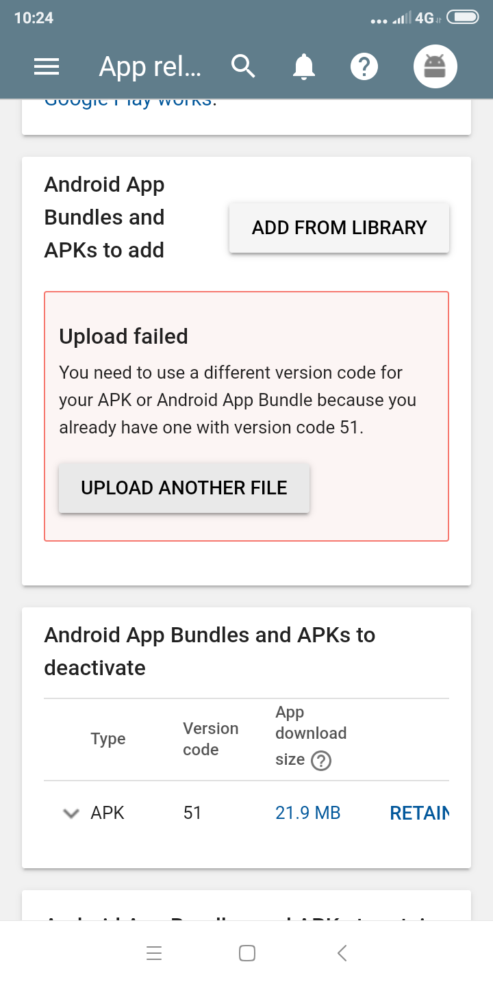 Upload APK Apps