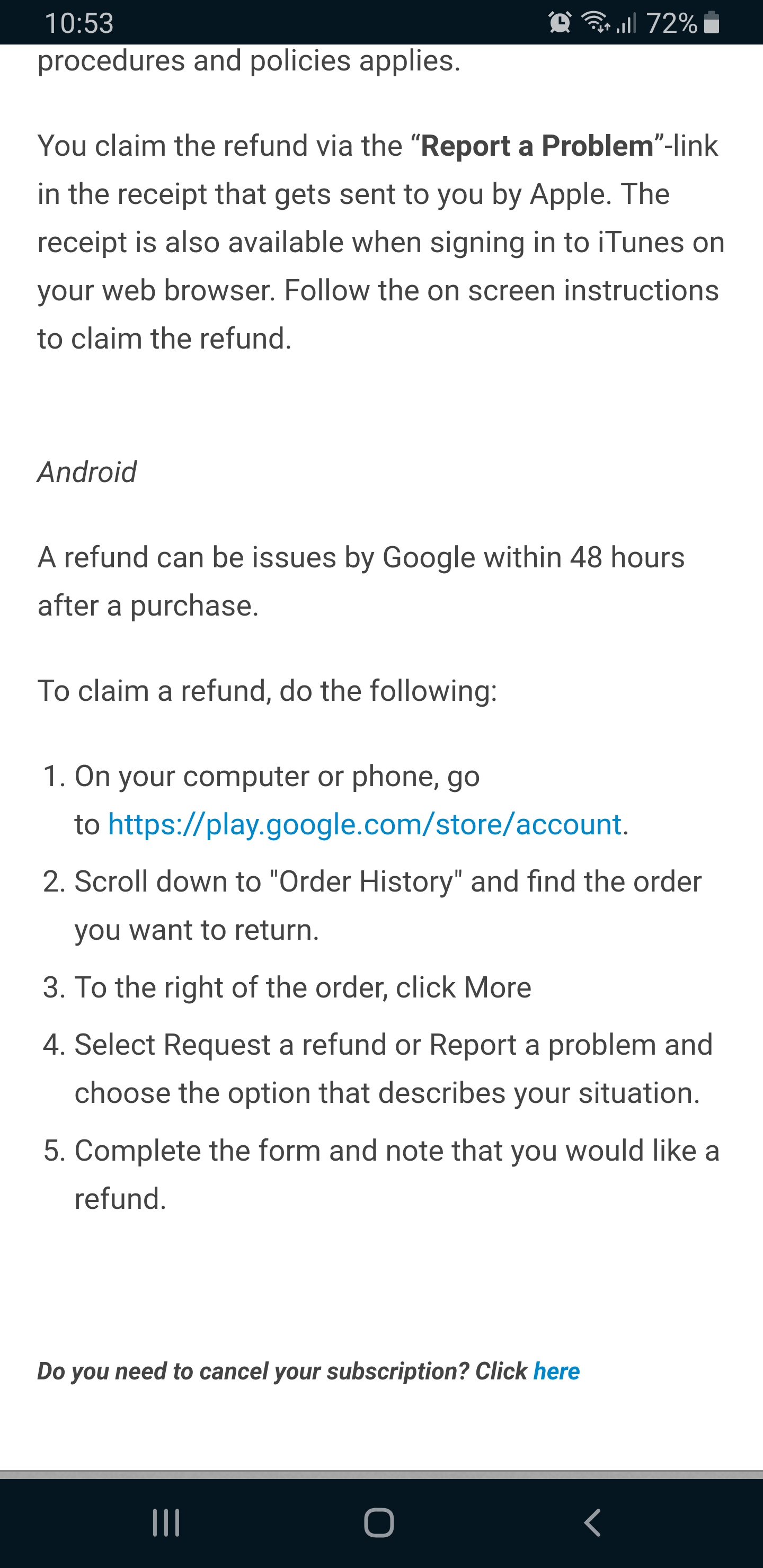 Non-refundable payment - Google Play Community