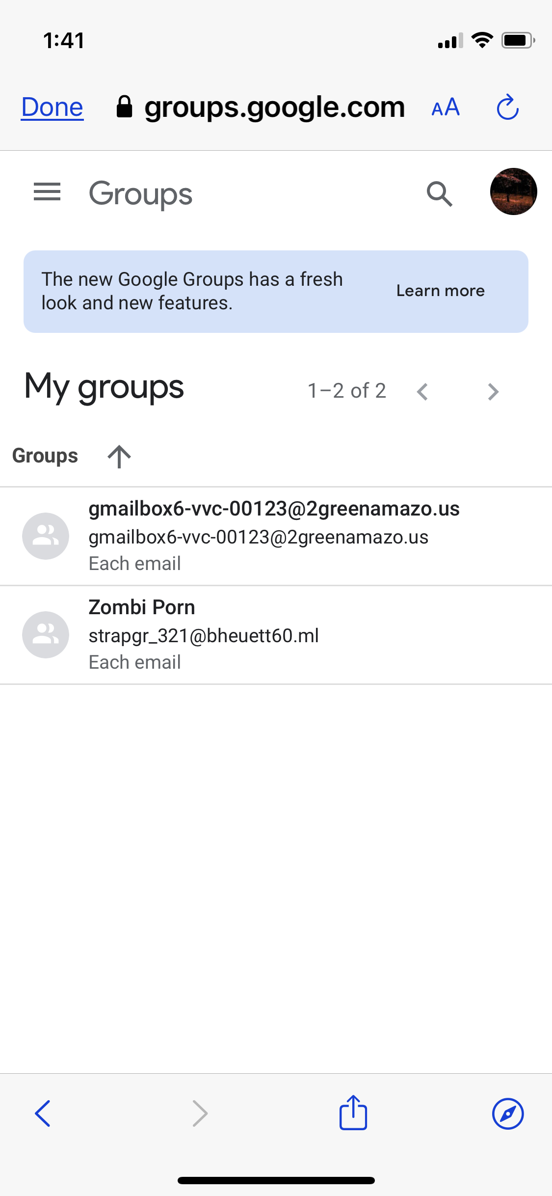 Unknown email or person has added me in google group without