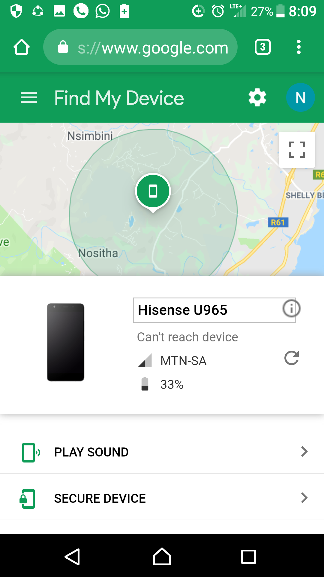 find my phone with google