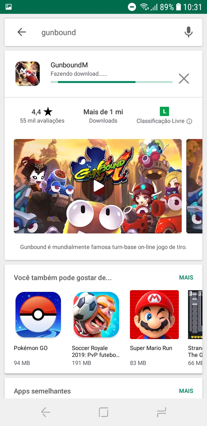 Problema pra baixar os jogos, castle crush/Gunbound, começa a baixar mas  não finaliza - Comunidade Google Play