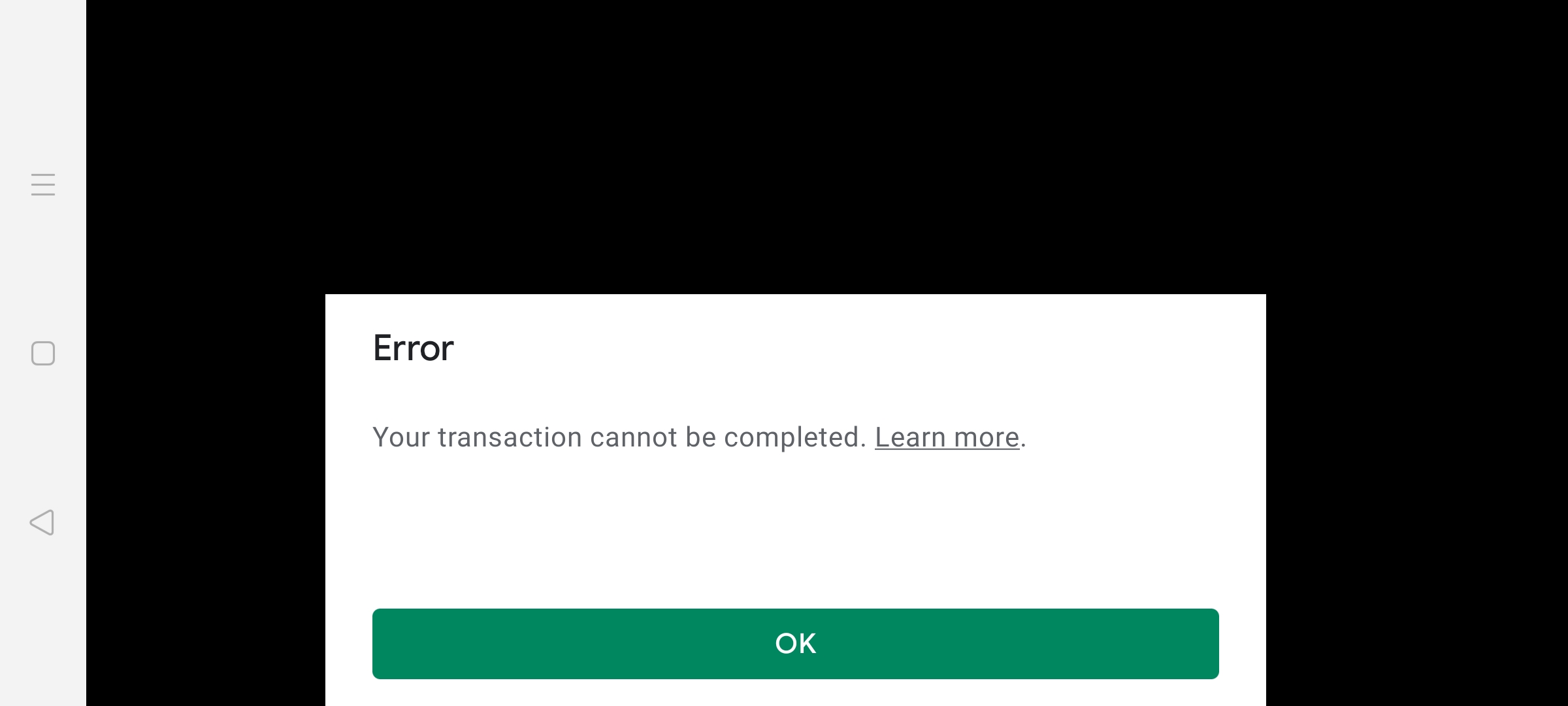 Transaction error - Google Play Community