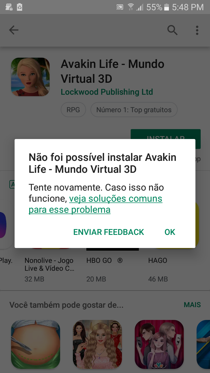 Não consigo baixar um jogo - Comunidade Google Play