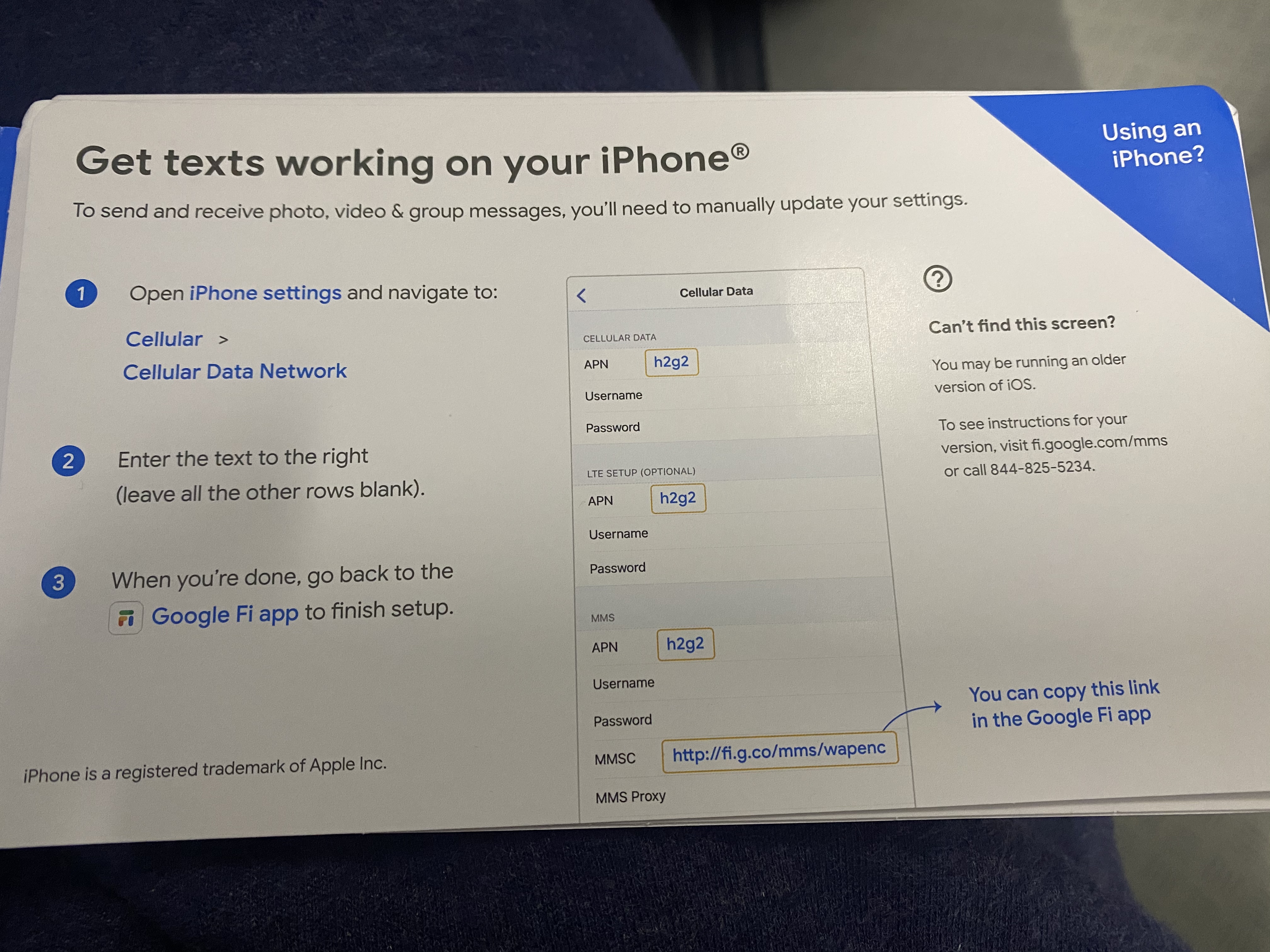 How Do I Get Texts Working On Ios 14 4 2 On A Formerly Verizon Iphone 11 Google Fi Community