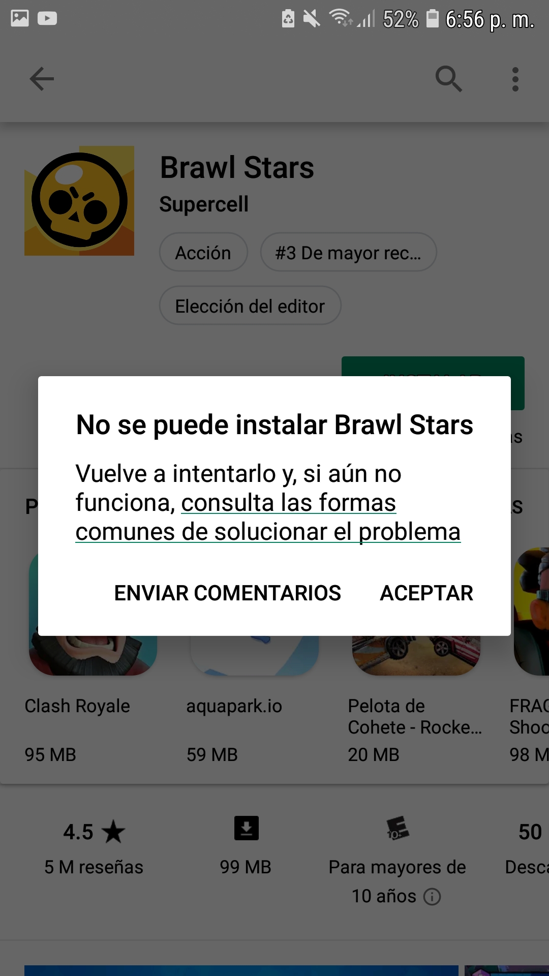 El Problema Que Tengo Fue Que No Me Deja Instalar Brawl Stars Comunidad De Google Play - problemas de actualización de brawl stars