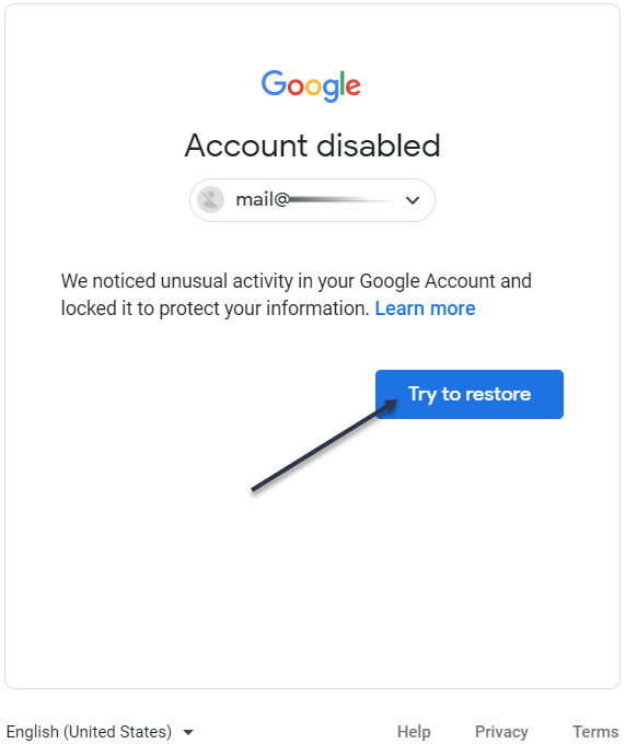 Google Account disabled due to suspicious activity - Google Workspace Sns-Brigh10