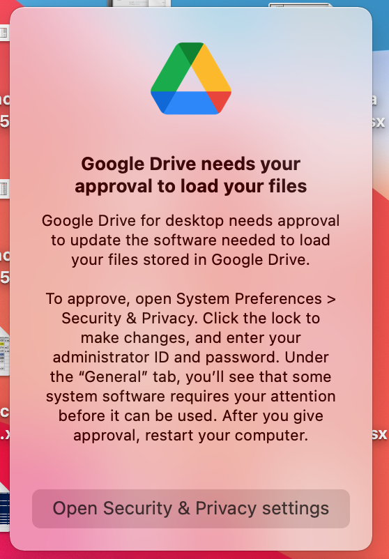 my google drive keeps asking for permission to open on mac el capitan