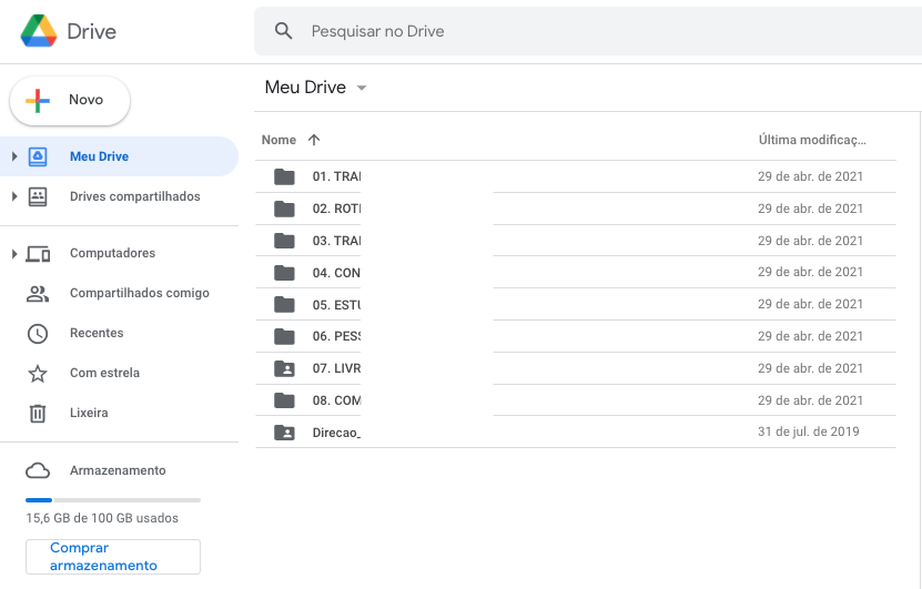 Como o Google Drive calcula o tamanho das pastas do armazamento contratado?  - Comunidade Google Drive