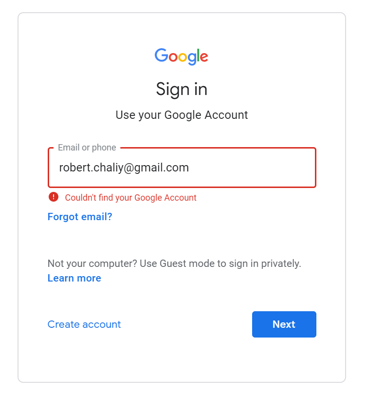 Can T Login And Can T Register Gmail Could Not Find Gmail Or