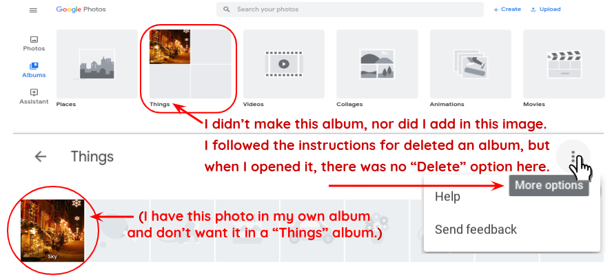 how to add text to photos in a google album