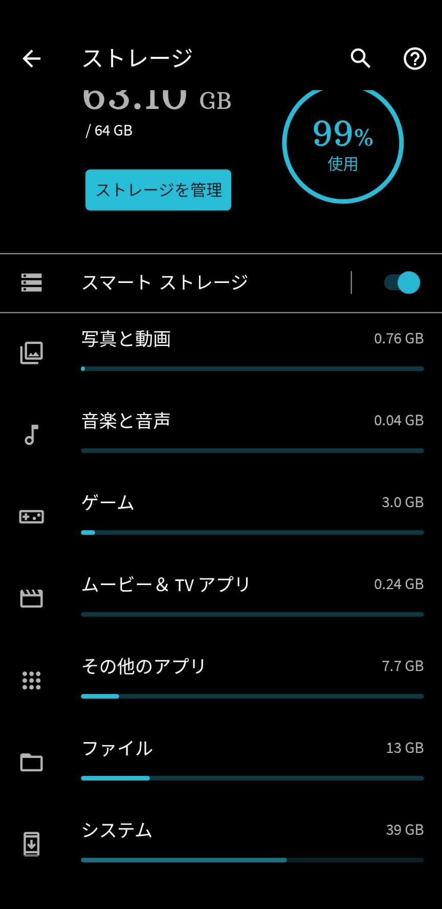 ストレージ システムの使用容量について Google Pixel コミュニティ
