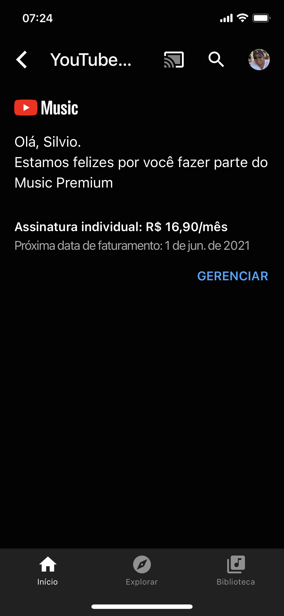 Cancelar sua assinatura Premium - Android - Ajuda do  Music