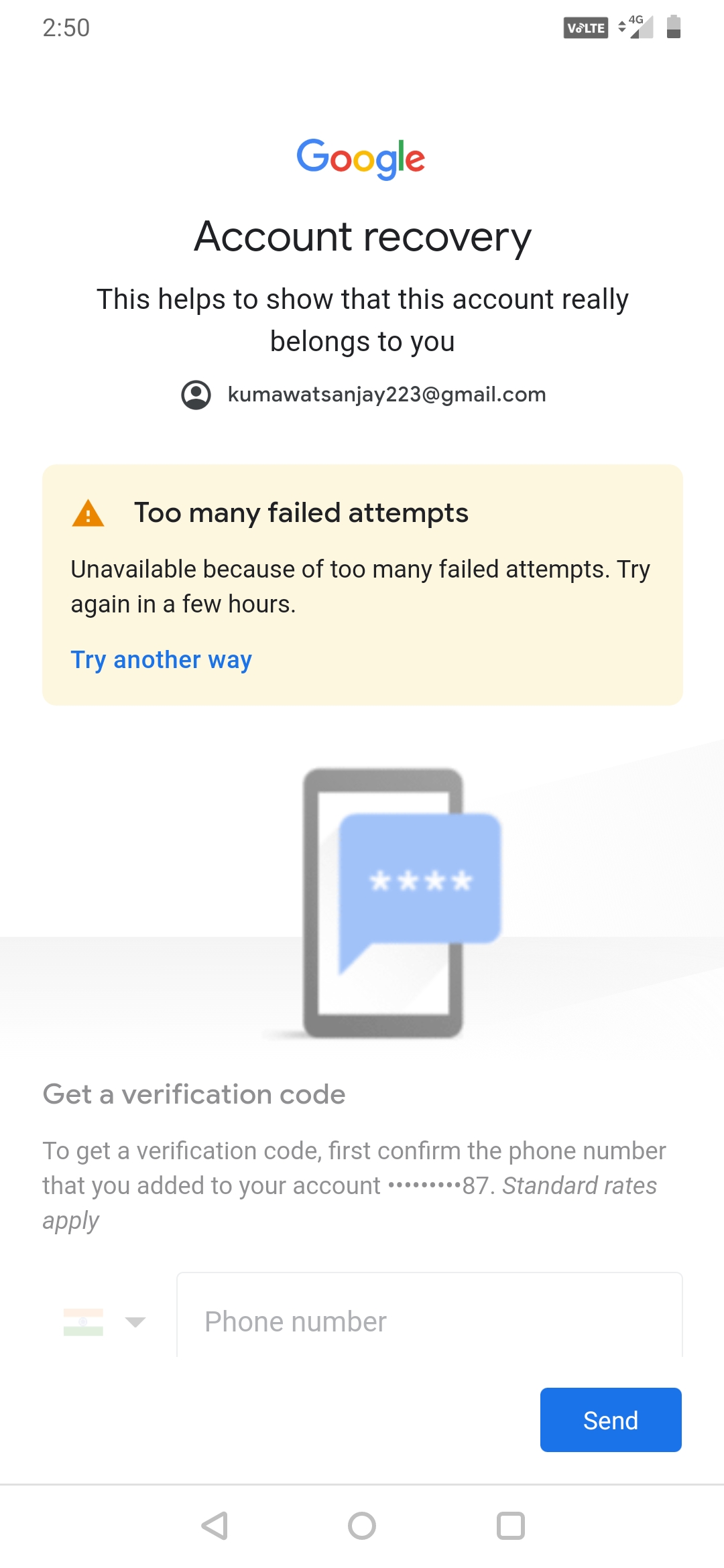 Google Could Not Verify My Account Because I Have Forgot My Password