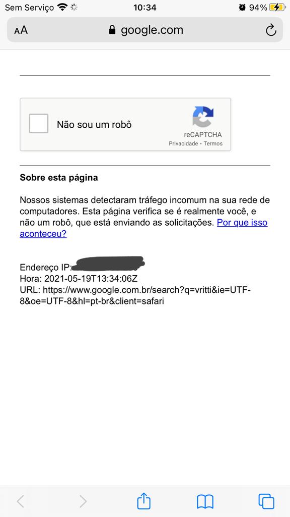 Não posso mostrar que não sou um robô no reCAPTCHA do Schoolar pelo acesso  CAFe - Comunidade Pesquisa Google e Google Assistente