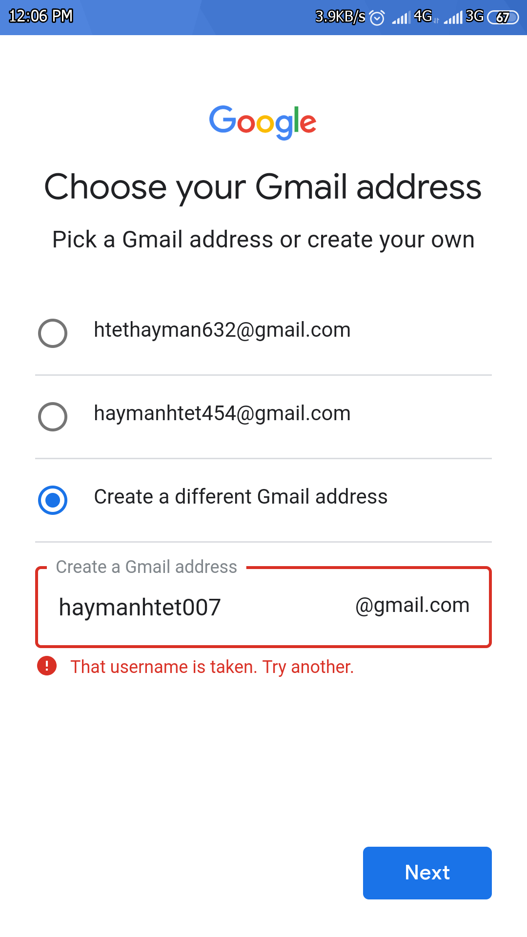 I have a gmail account.ID is haymanhtet007@gmail.com.But i ...