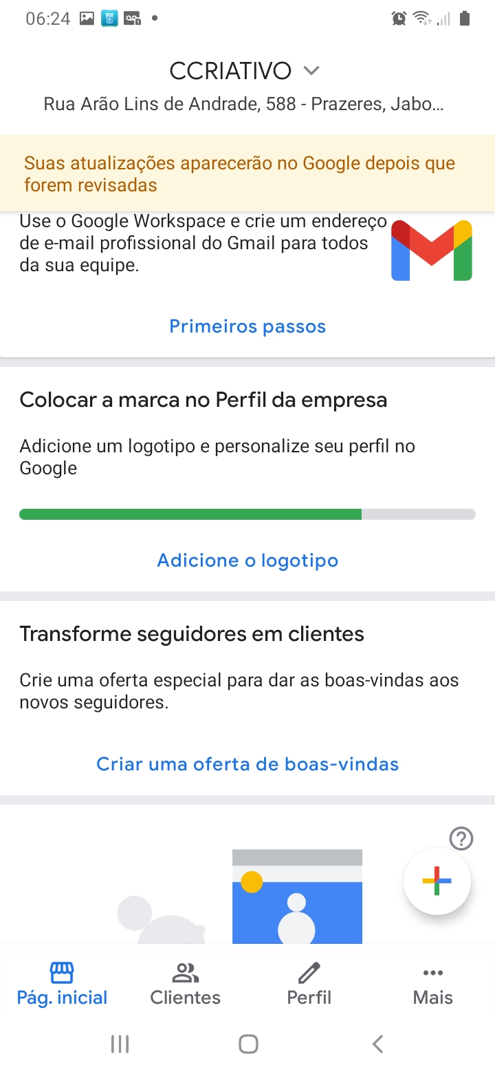 A descrição do meu perfil não é possível modificar. - Comunidade Perfil  da empresa no Google