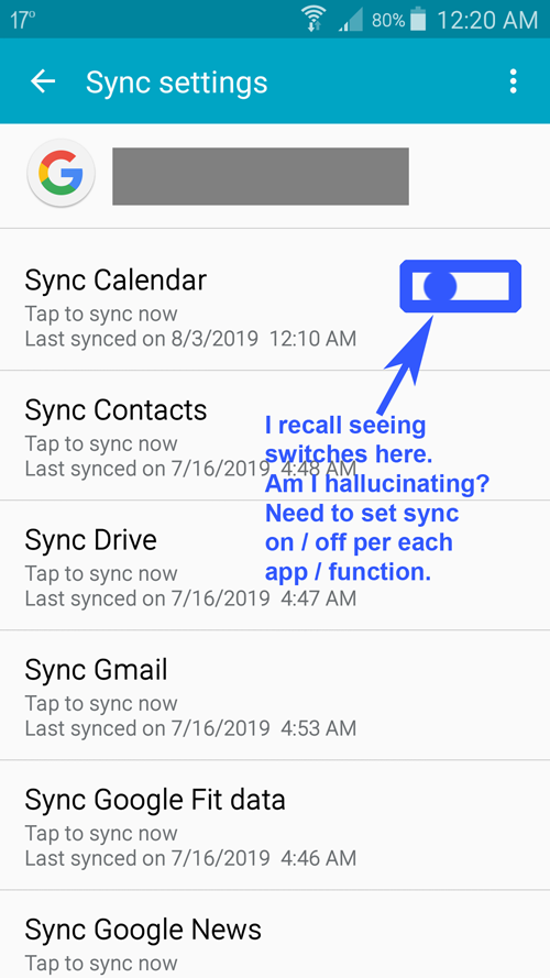 Should sync be on or off in Gmail?