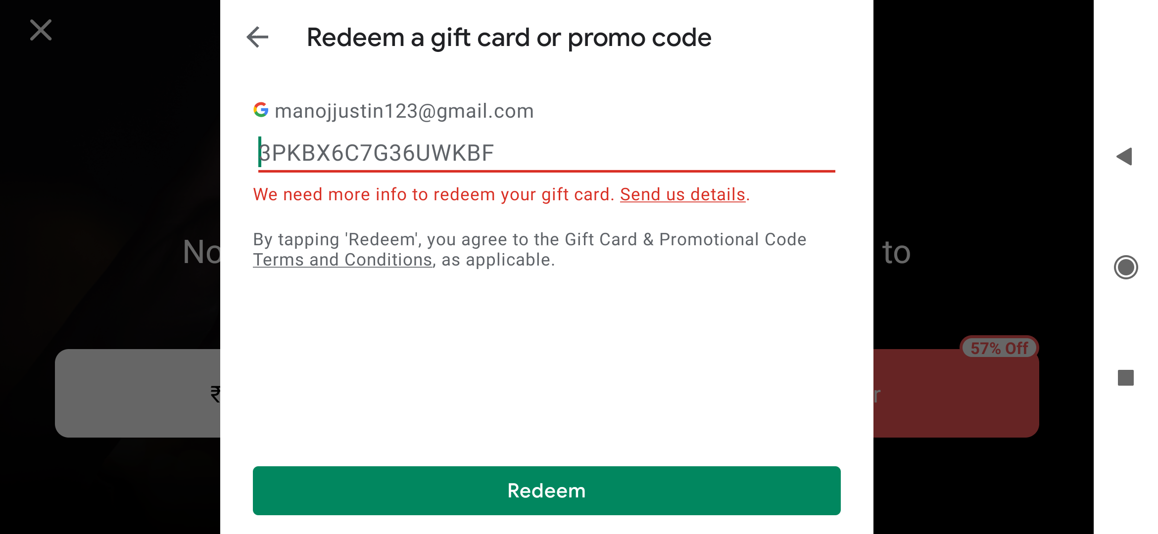 I messed up the redemption code - Google Play Community