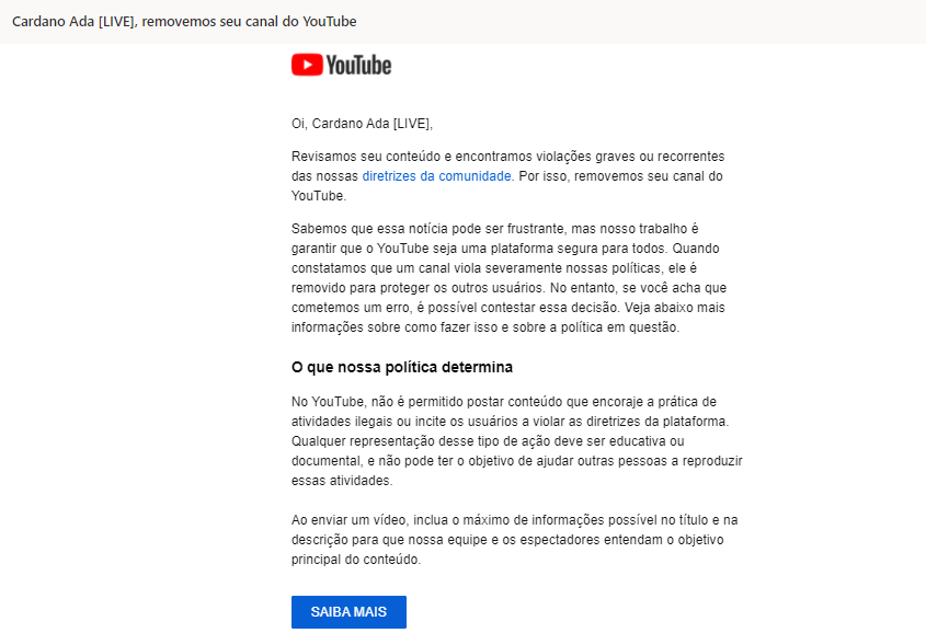 Hackearam o meu canal faz quase 1 ano e não consigo recuperar ele