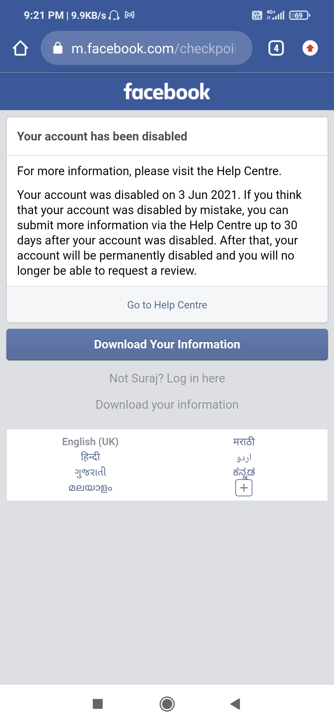 https://www.facebook.com/profile. How to fix this account will be