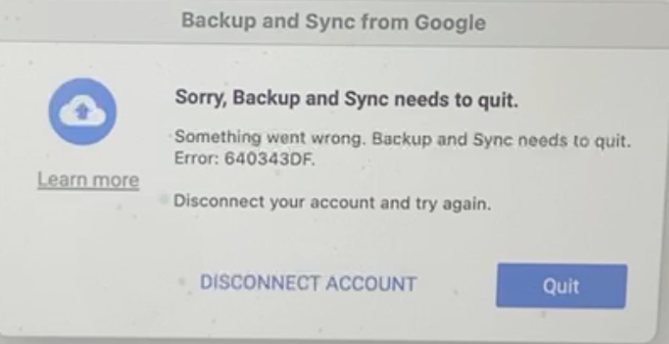 google sync and backup not starting