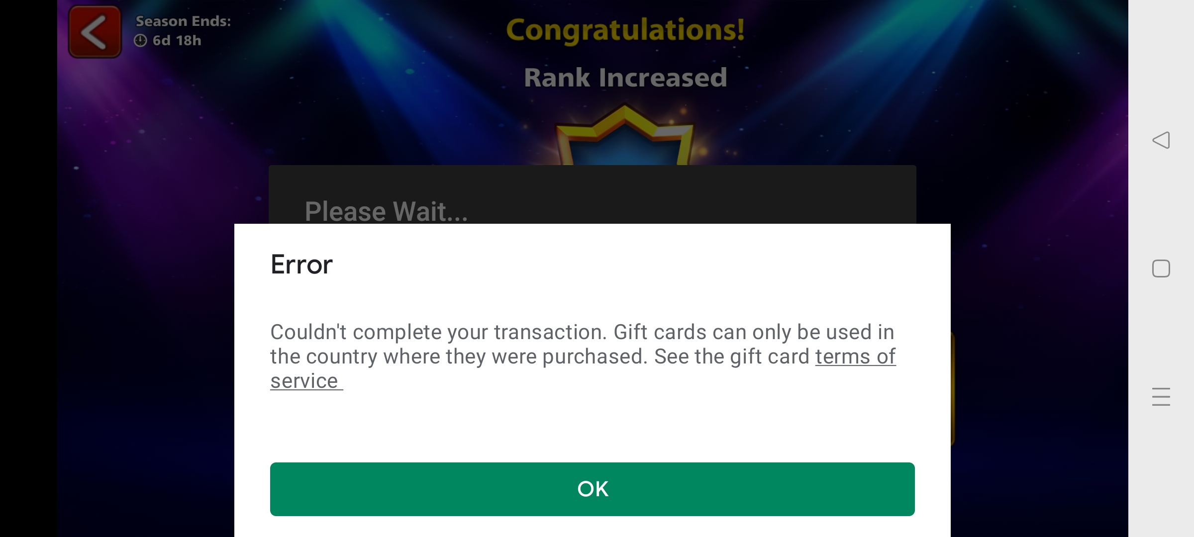 Transaction error - Google Play Community