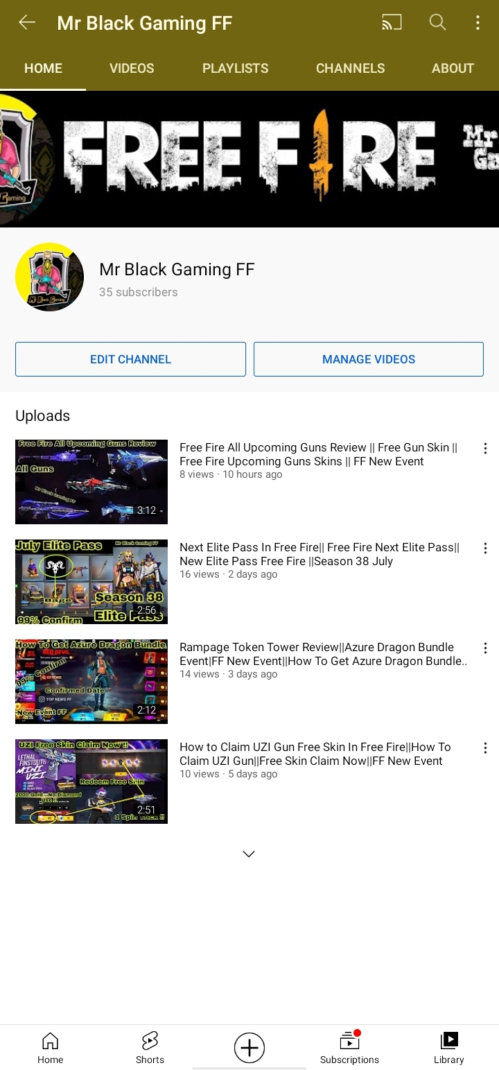 Please My Channel Vedrifide . My channel Name Mr Black Gaming FF - YouTube  Community