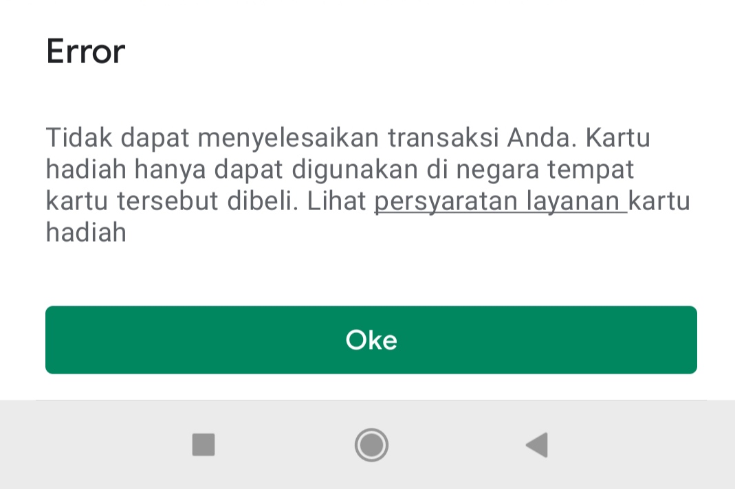 Error saat melakukan transaksi menggunakan saldo google play - Komunitas Google Play