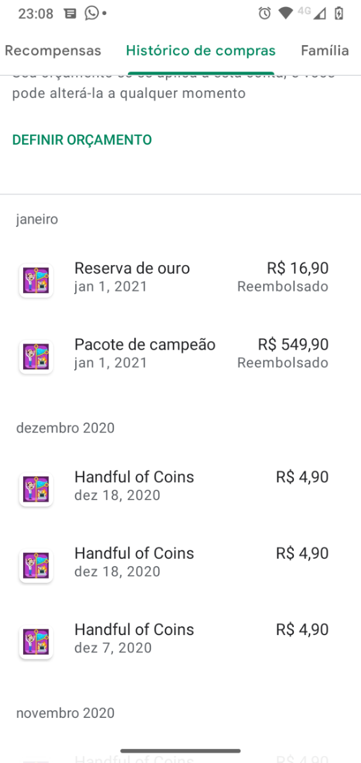 A compra foi cancelada e o crédito foi descontado no cartão - Comunidade Google  Play