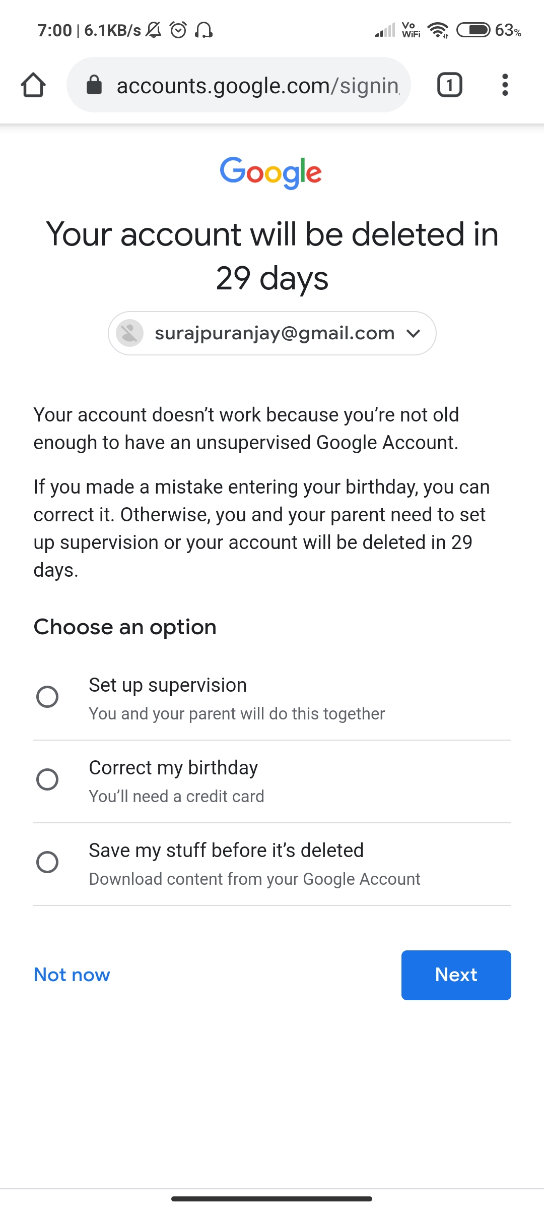 How long before Google account is deleted?