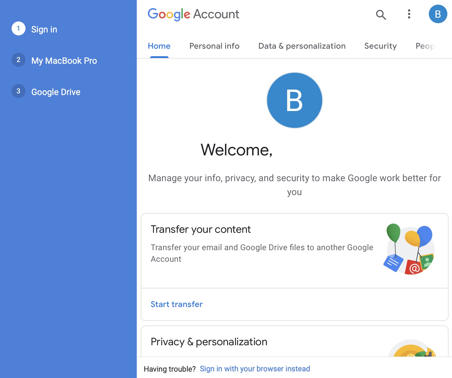 log in with two different google accounts google drive for mac