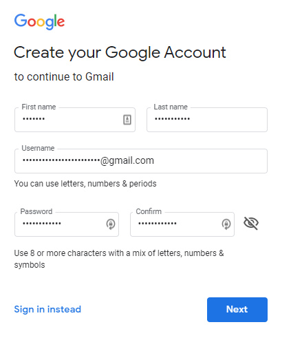 I Can T Create A New Google Account Google Account Community