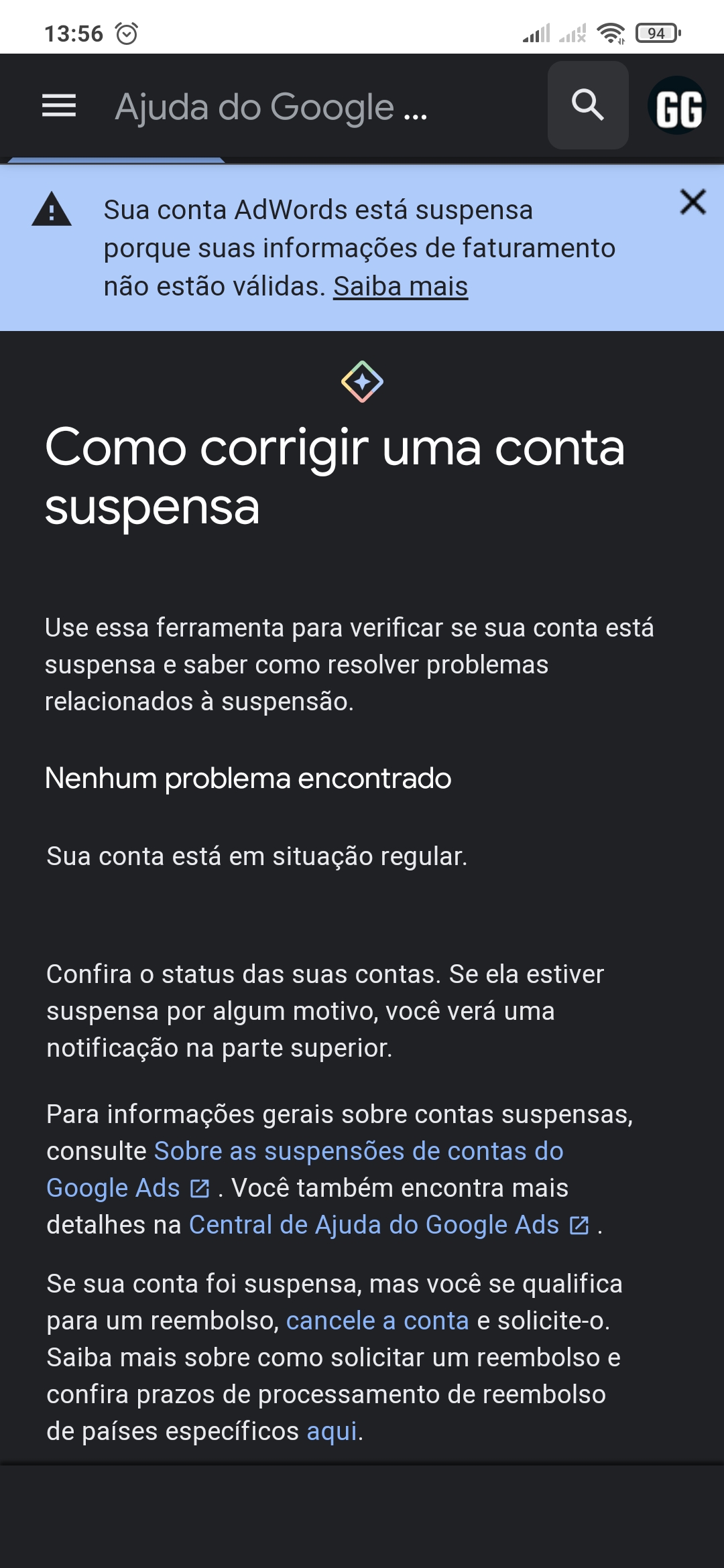 Estou tentando solicitar reembolso desde ontem, mas não aparece a opção da  minha compra - Comunidade Google Play