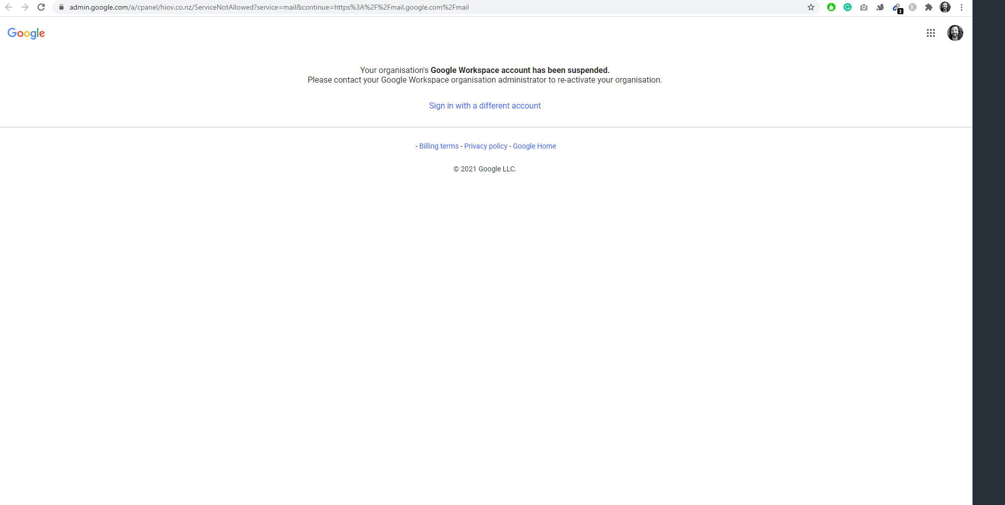 Google Workspace account has been suspended and no way to access admin Sns-Brigh10