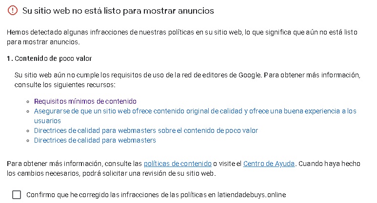 hola envie mi solicitud a adsense y no me la aceptaron ayuda - Comunidad de  Google AdSense