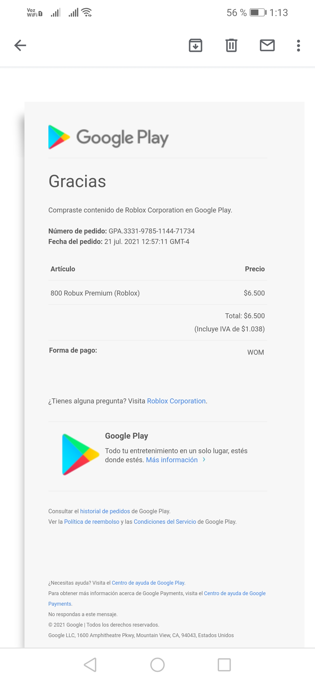 Solucion reembolso de roblox - Comunidad de Google Play