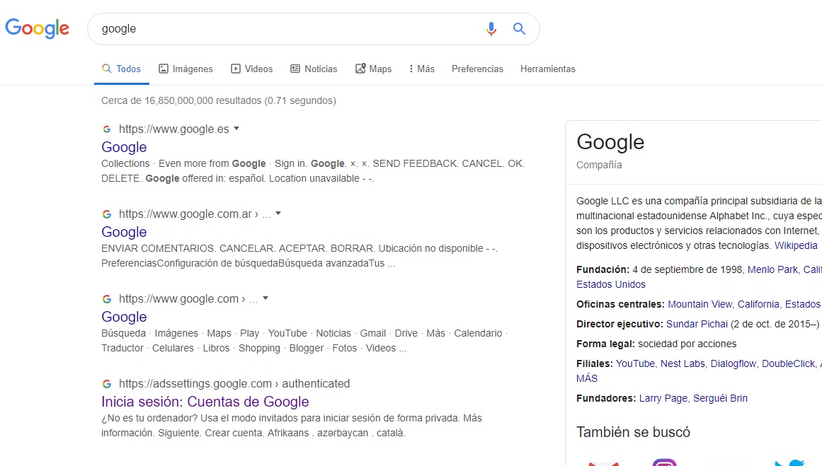 Resultados de la Búsqueda de imágenes de Google de