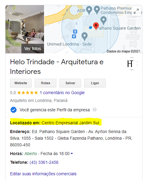 A descrição do meu perfil não é possível modificar. - Comunidade Perfil  da empresa no Google