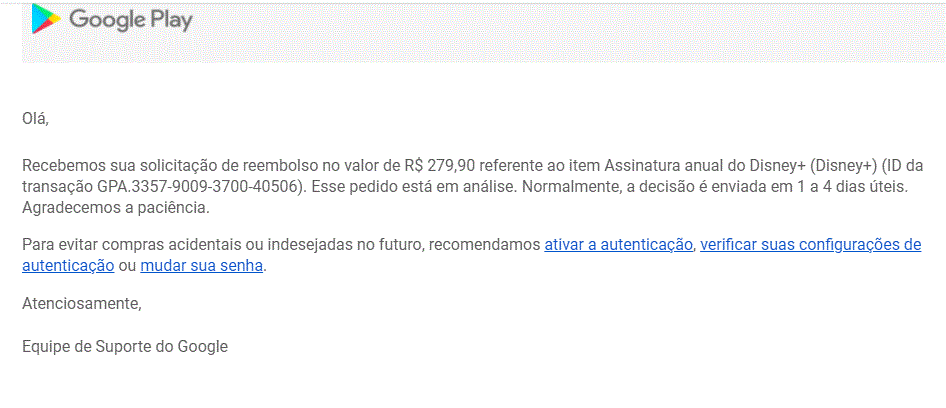 Reembolso do valor pago pela assinatura cancelada dentro do período de  arrependimento - Comunidade Google Play