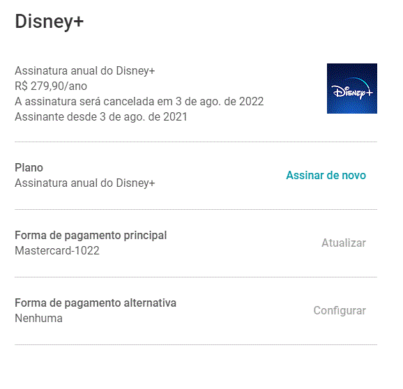 Bom dia, fiz uma compra errada no Disney + ao vez de ser plano mensal  acabei comprando anual. - Comunidade Google Play