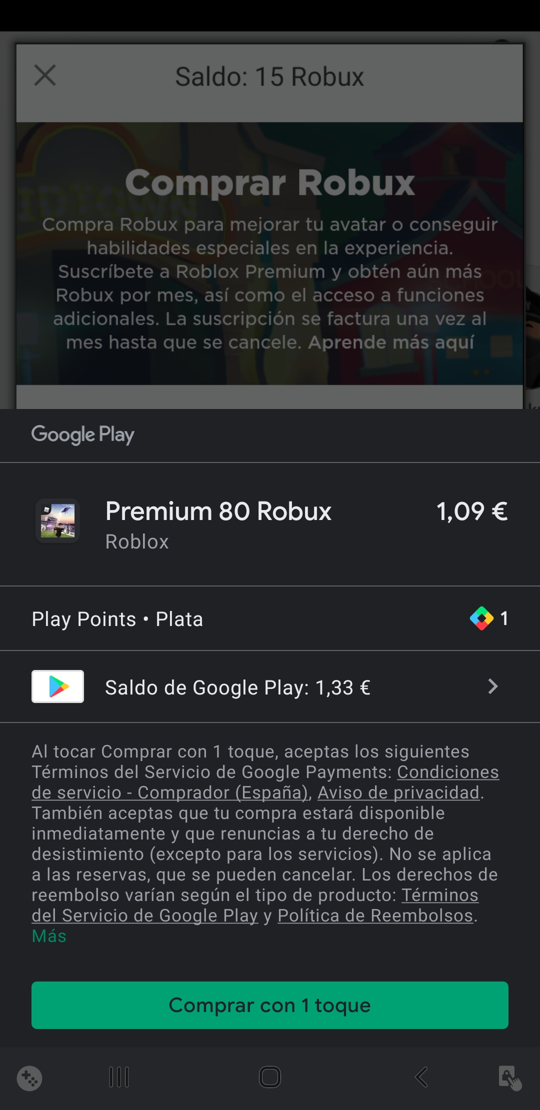 Cómo comprar robux con una tarjeta de Google Play