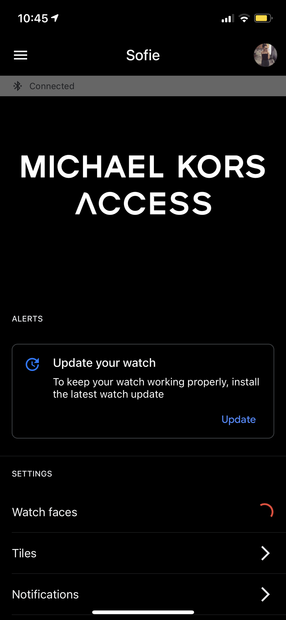 Hi i've purchased a second hand michael kors watch, it won't let me change  the name on the app - Wear OS by Google Community