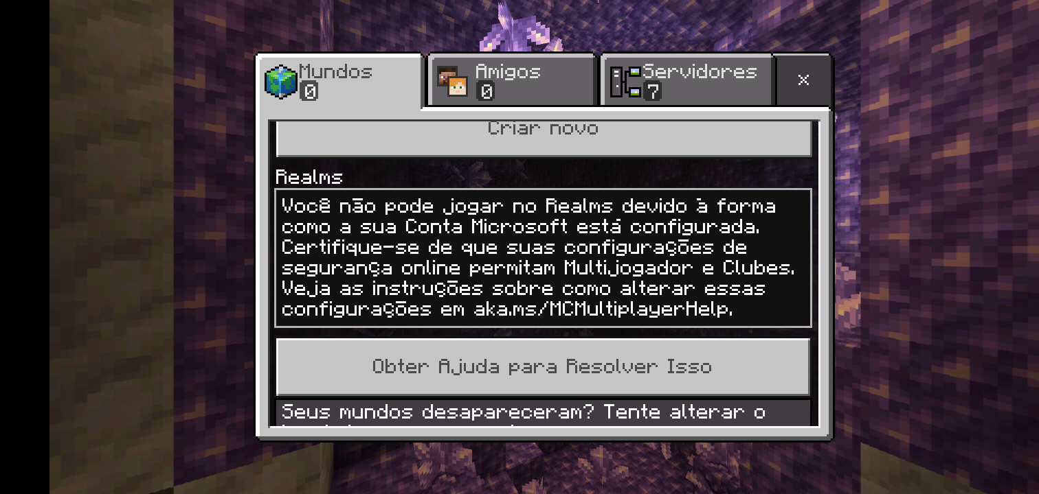 Eu não consigo jogar Minecraft online, pois fala que eu não consigo mas eu  tenho 13 anos - Comunidade Google Play