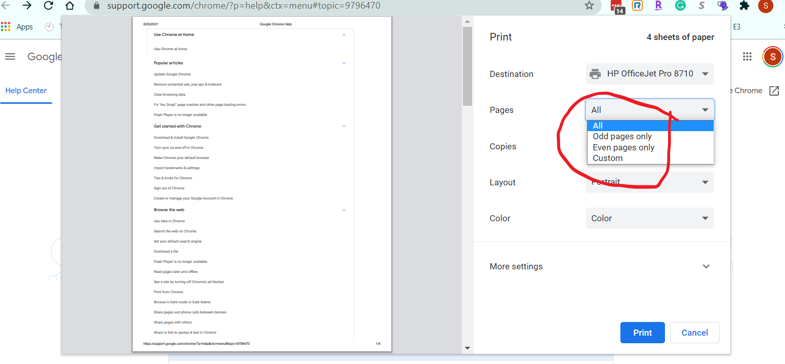 Ung dame Mutton har Would love to see "Print First Page Only" option. This would save time and  paper for everyone! - Google Chrome Community